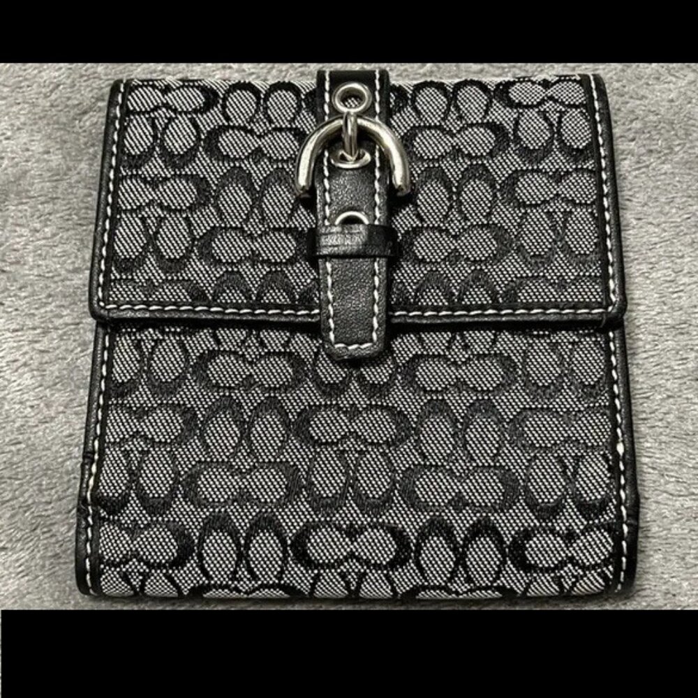 Coach Micro CC Y2K Soho Buckle Wallet Coated Canvas and Black Leather